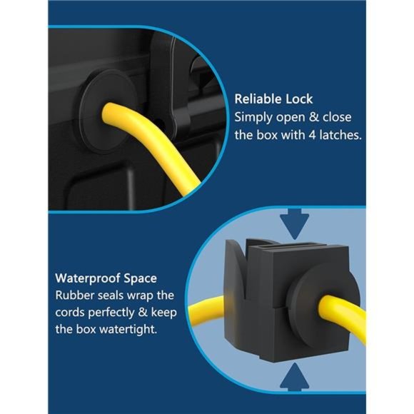 Outdoor Electrical Box, 3 Directions Waterproof Connection Cover, Black - Picture 3 of 6